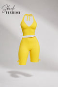 V Neck Halter Set